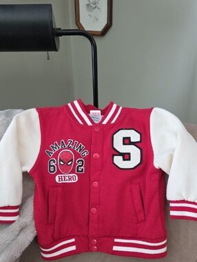 Marvel Red and White Kids' Crewneck Jacket